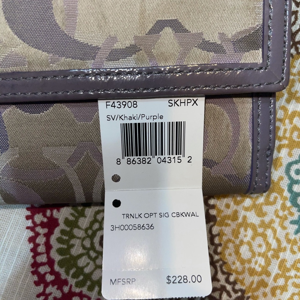 Coach Khaki and Purple Wallet - Picture 4 of 5